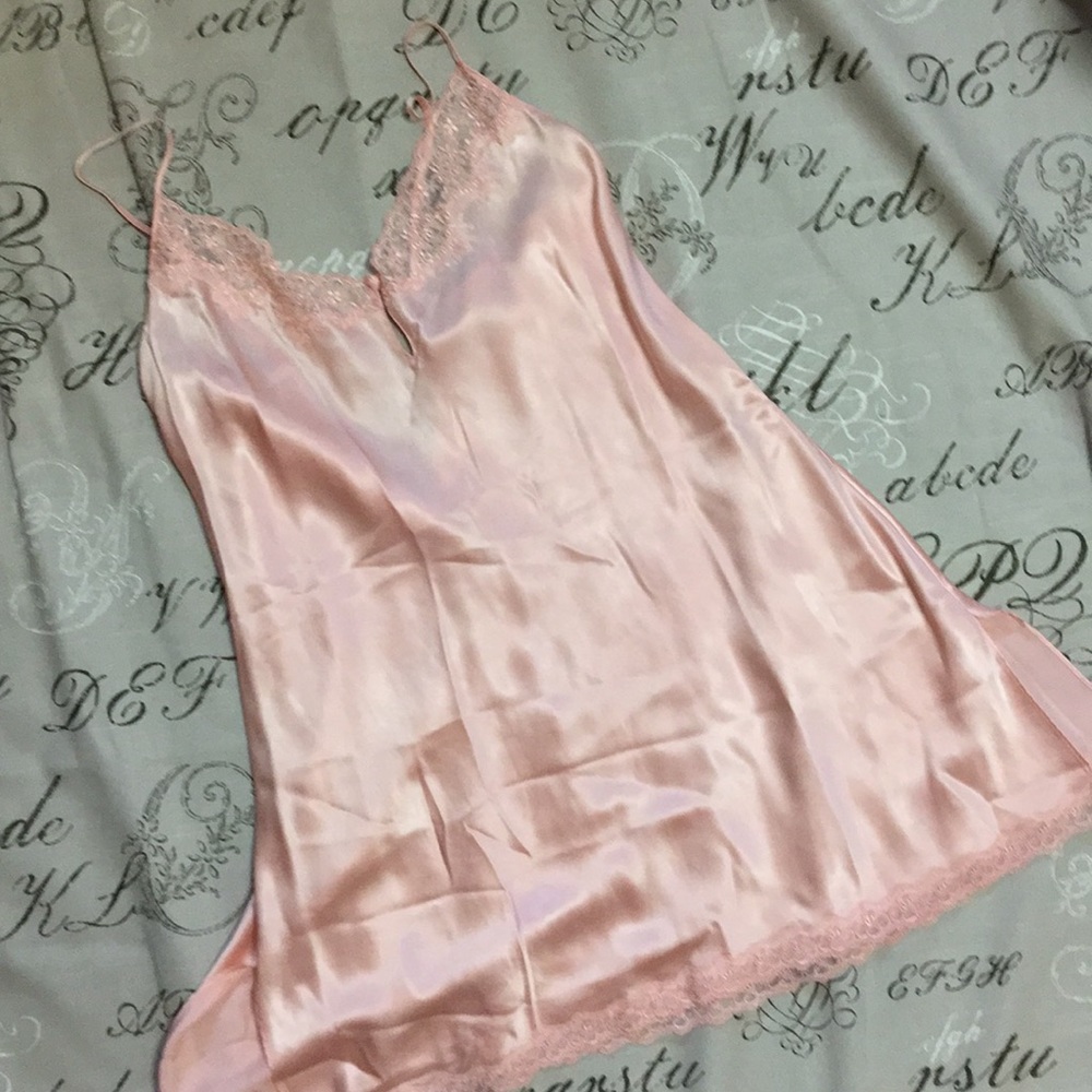 Pink silk nightgown